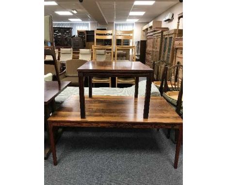 A Danish rosewood coffee table and a lamp table (2)