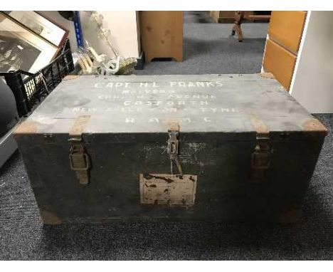 A wooden ammunition crate 