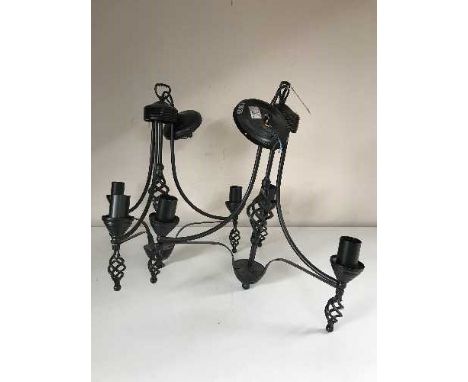 Three decorative metal light fittings 