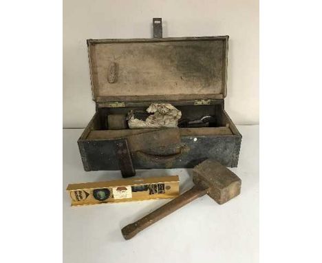 Two wooden joiner's tool boxes and tools 