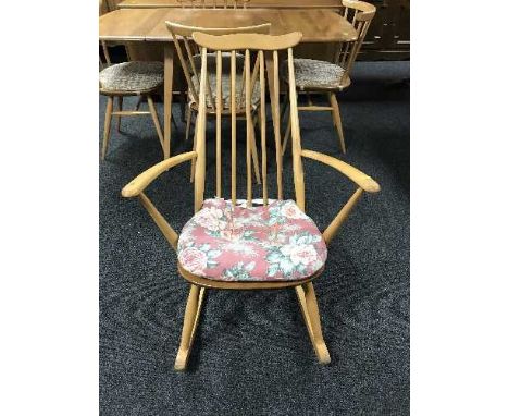 An elm Ercol rocking chair 