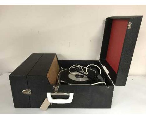 A mid twentieth century Dansette Trent record player with built in speakers 