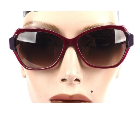 CHRISTIAN DIOR vintage 1990s boxed purple coloured ladies sunglasses with lens cloth and white caseCondition Report:  Used bu