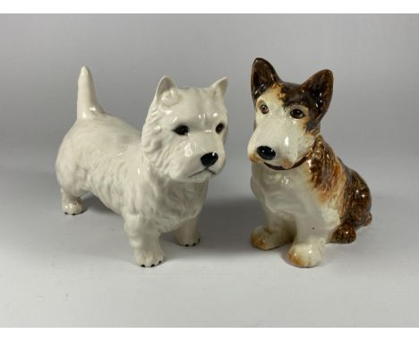 TWO CERAMIC DOG FIGURES - ONE SYLVAC, ONE BESWICK 