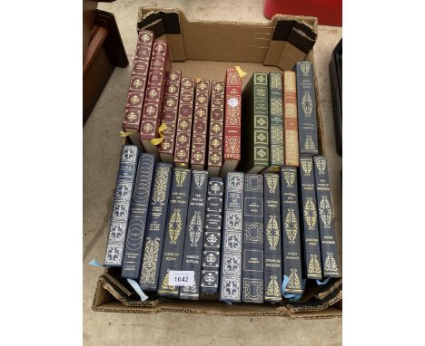 AN ASSORTMENT OF VINTAGE HARD BACK BOOKS TO INCLUDE CHARLES DICKENS AND EMILY BRONTE ETC 