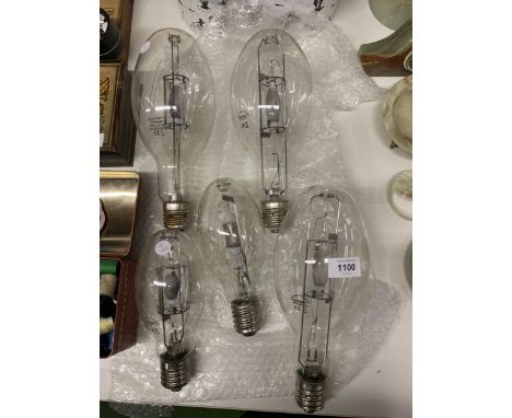 FIVE LARGE INDUSTRIAL LIGHT BULBS 