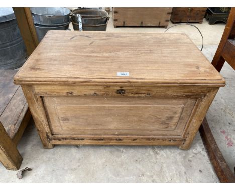 A VINTAGE INDIAN PINE CHEST 