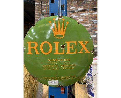 A ROLEX SUBMARINER ENAMEL SIGN DIAMETER 30CM 