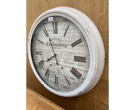 A LARGE VINTAGE STYLE 'CHESTER CLOCKMAKING COMPANY' WALL CLOCK 