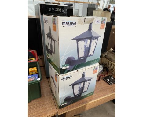 TWO OUTDOOR COURTYARD STYLE LIGHT FITTINGS 