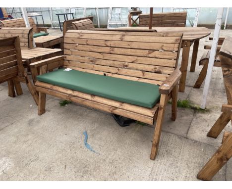 AN AS NEW EX DISPLAY CHARLES TAYLOR THREE SEATER BENCH *PLEASE NOTE VAT TO BE CHARGED ON THIS ITEM* 