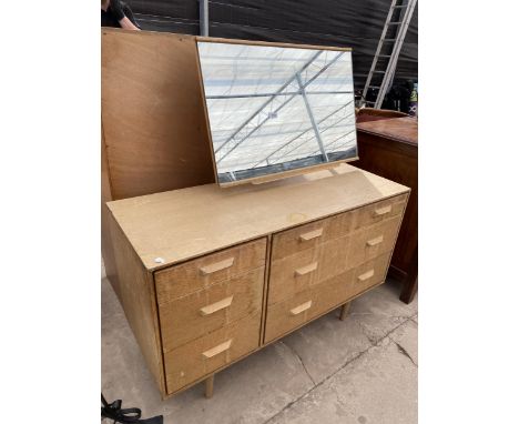A STAG LIGHT OAK DRESSING CHEST OF THREE SHORT AND THREE LONG DRAWERS, 44" WIDE 