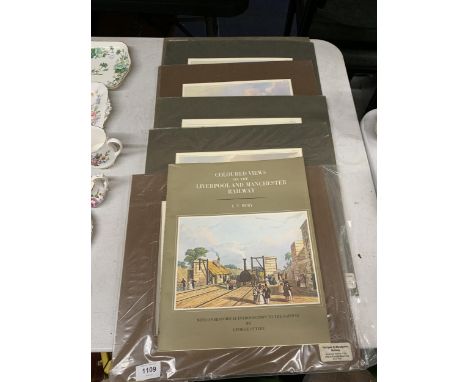 FIVE PRINTS AND A BOOK RELATING TO THE OPENING OF THE FIRST MANCHESTER TO LIVERPOOL RAILWAY 