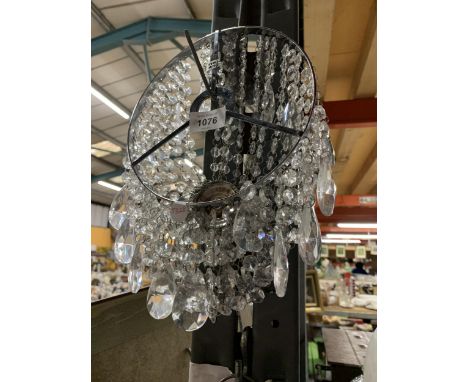 A CEILING LAMP SHADE WITH CRYSTAL DROPLETS 