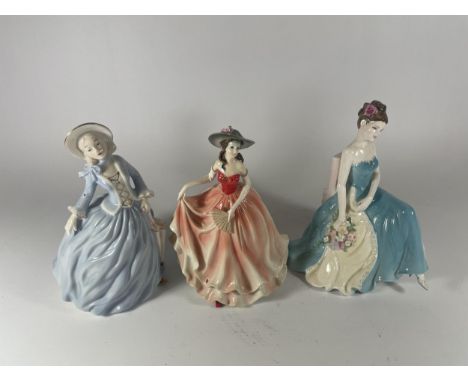 THREE CERAMIC LADY FIGURES TO INCLUDE A COALPORT SPECIAL BIRTHDAY 