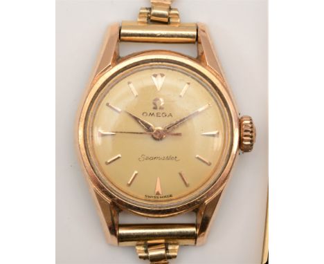 Omega Seamaster, a gold plated manual wind ladies wristwatch, reference 2968, spares or repair, balance spins, 