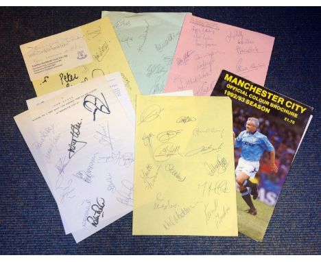 Sport collection 6 A4 football team sheets includes Middlesbrough FC signed paper for 1992/3 season. 12 signatures including 