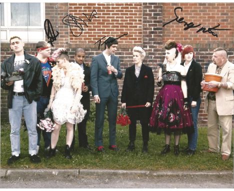 Lot of 2 This Is England hand signed 10x8 photos. The first hand-signed photo depicts the cast from the 2006 multi award winn