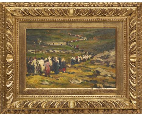 Oil on board, dated 5.9.1902 lower right recto. Painter's stamp on the reverse.&nbsp;  9.84 x 13.78 in. 