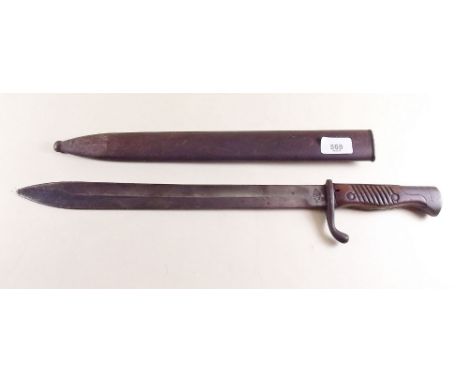 A German WWI bayonet marked Rich A Herder Solingen, Mundlos and Co Magdeburg, blade marked DV18 with scabbard