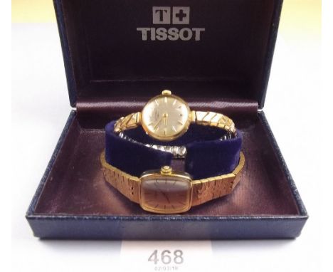 A Tissot gold plated ladies wrist watch and a Rotary gold plated wrist watch