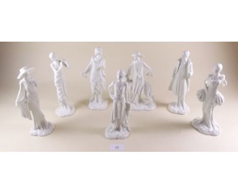Seven Royal Worcester Vogue Collection figures