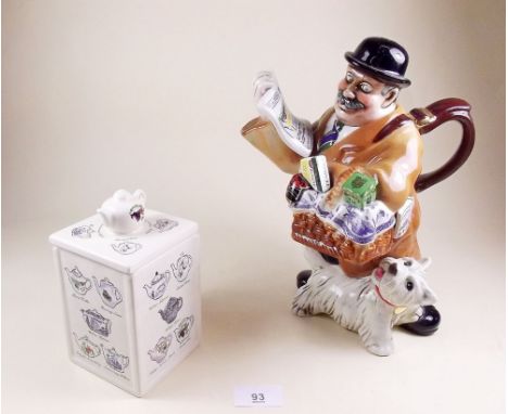 A Ringtons novelty 'Maurice' teapot and tea caddy
