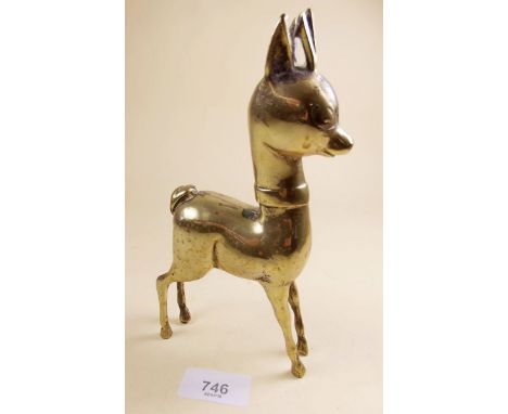 A vintage brass figure of Bambi 19cm tall