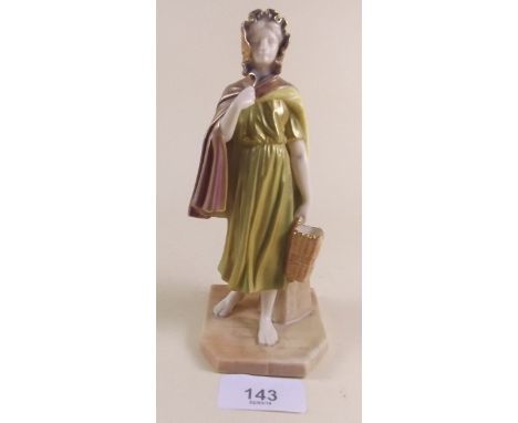 A Royal Worcester figure Welsh woman No. 1874, circa 1890