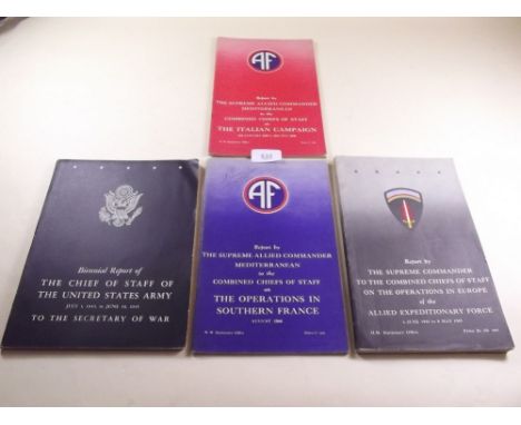 Four HMSO 1943 - 1945 Supreme Allied Commander and Chief of Staff US Army and Europe publications