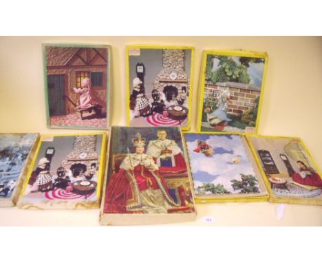 Eight various vintage jigsaws