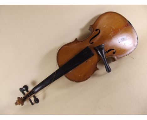 A full size violin with Stradivarius label - in case