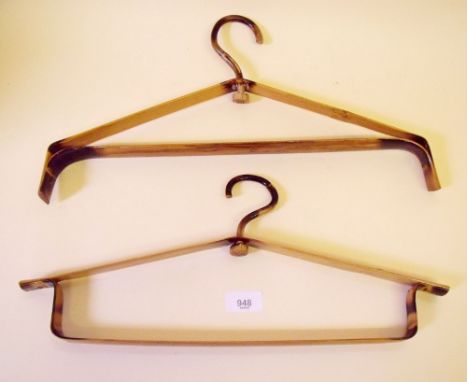 Two vintage bamboo coat hangers