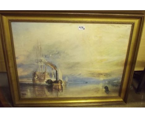 A large gilt framed and glazed Turner print - 52 x 71cm