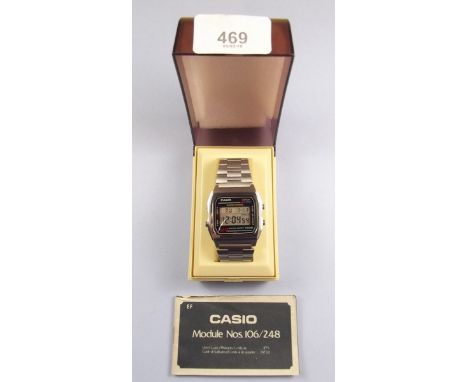 A Casio alarm chrono gentleman's wrist watch, boxed