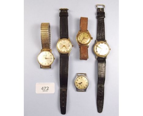 A gentleman's Seiko wrist watch and four other vintage wrist watches