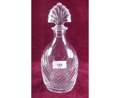 An Art Deco style cut glass decanter