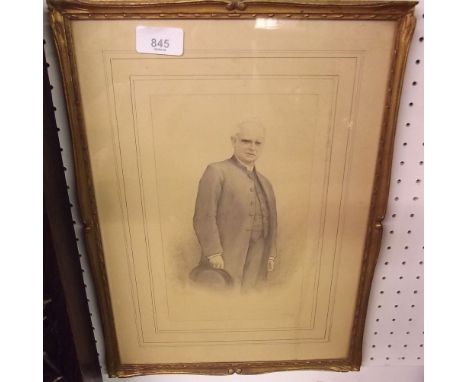 A watercolour portrait of Walter Stanley Bean, Canon of Christchurch Cathedral New Zealand, April 1946 - 24 x 15cm