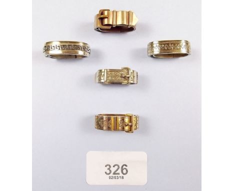 Five assorted Victorian scarf clips