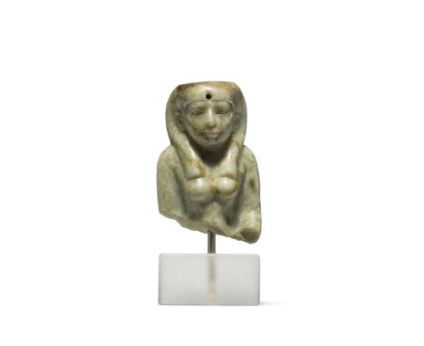 An Egyptian ophicalcite bust of a goddessLate Period, 25th-26th Dynasty, circa 700-600 B.C.6cm high Footnotes:Provenance:Lord