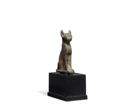 An Egyptian bronze seated catLate Period, circa 664-332 B.C.5.8cm high excl. tangsFootnotes:Provenance:Resandro collection, E