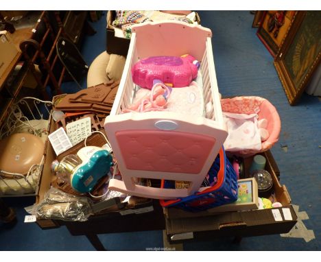 Two boxes of miscellaneous items to include: children's toys, cooking moulds etc.