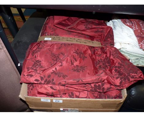 A King size quilt cover set including pillow cases, and a full size burgundy throw.