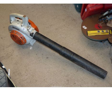 A Stihl SH 55 petrol leaf blower, (Engine had good compression at the time of lotting). Vendor says has been running recently