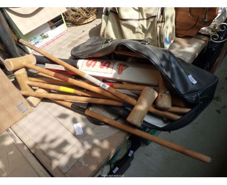 A croquet set, cricket bat etc.