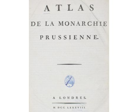 Mirabeau,(H.G.V.R.).: De la Monarchie Prussienne sous Frédéric le Grand. 7 Tle. in 8 Bdn. u. Atlas, zus. 9 Bde. London (d.i. 