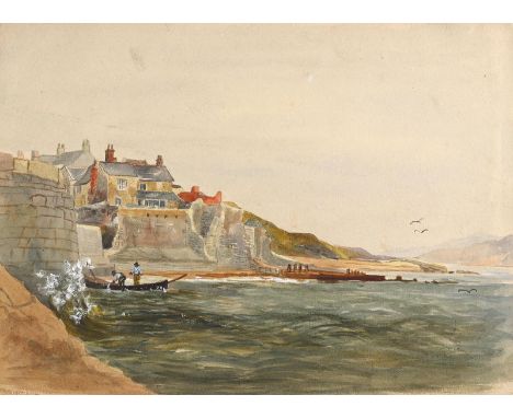 England.: Lyme Regis. Küstenlandschaft. Aquarell auf Papier, 1878. Ca. 17,5 x 24,5 cm. Verso bezeichnet mit "Lyme Regis. From