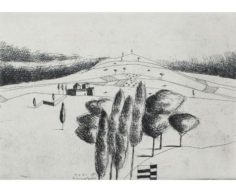 Tomanova, Emilie: (1933 Prag 1994). Komposition mit Windrose. Farbradierung. Sign. mit Signatur-Faksimile-Stempel. 64 x 49,5 
