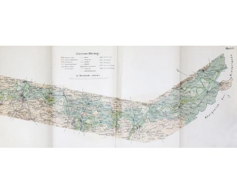 Stieler,K.: Rheinfahrt. Von den Quellen des Rheins bis zum Meere. Stgt., Kröner (1875-76). 4°. Mit 60 getönt. Holzstichtaf. u