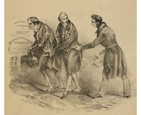 Französische Karikaturen.: Konvolut von mehr als 80 Blatt Druckgraphiken, Überwiegend 19.Jhdt. Bis ca. 45 x 30 cm. Tls. mit N